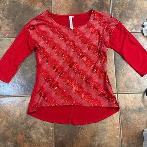 Red Sequin Blouse